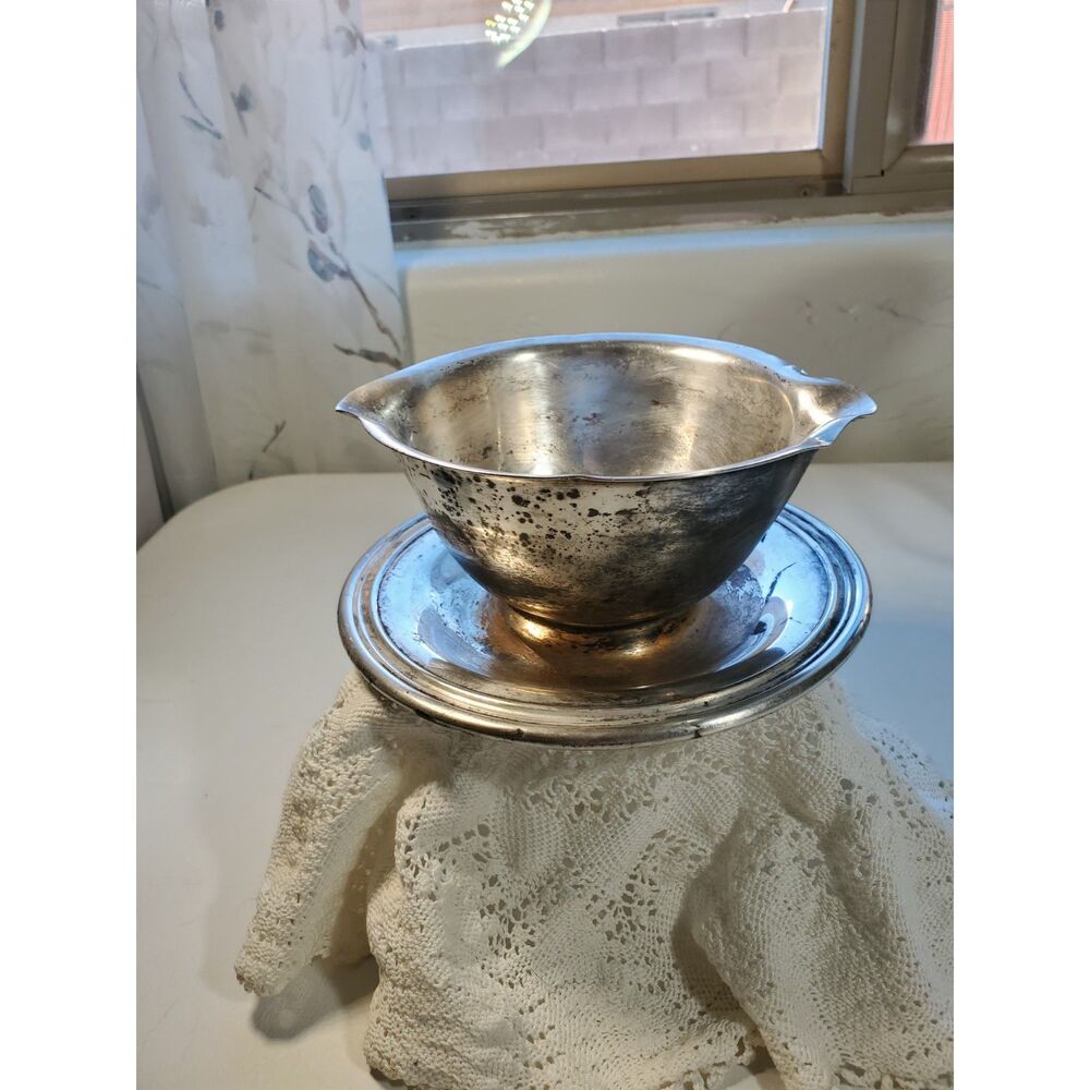 Stainless Steel Double Sided Spout Gravy Boat~Vintage/Antique~
